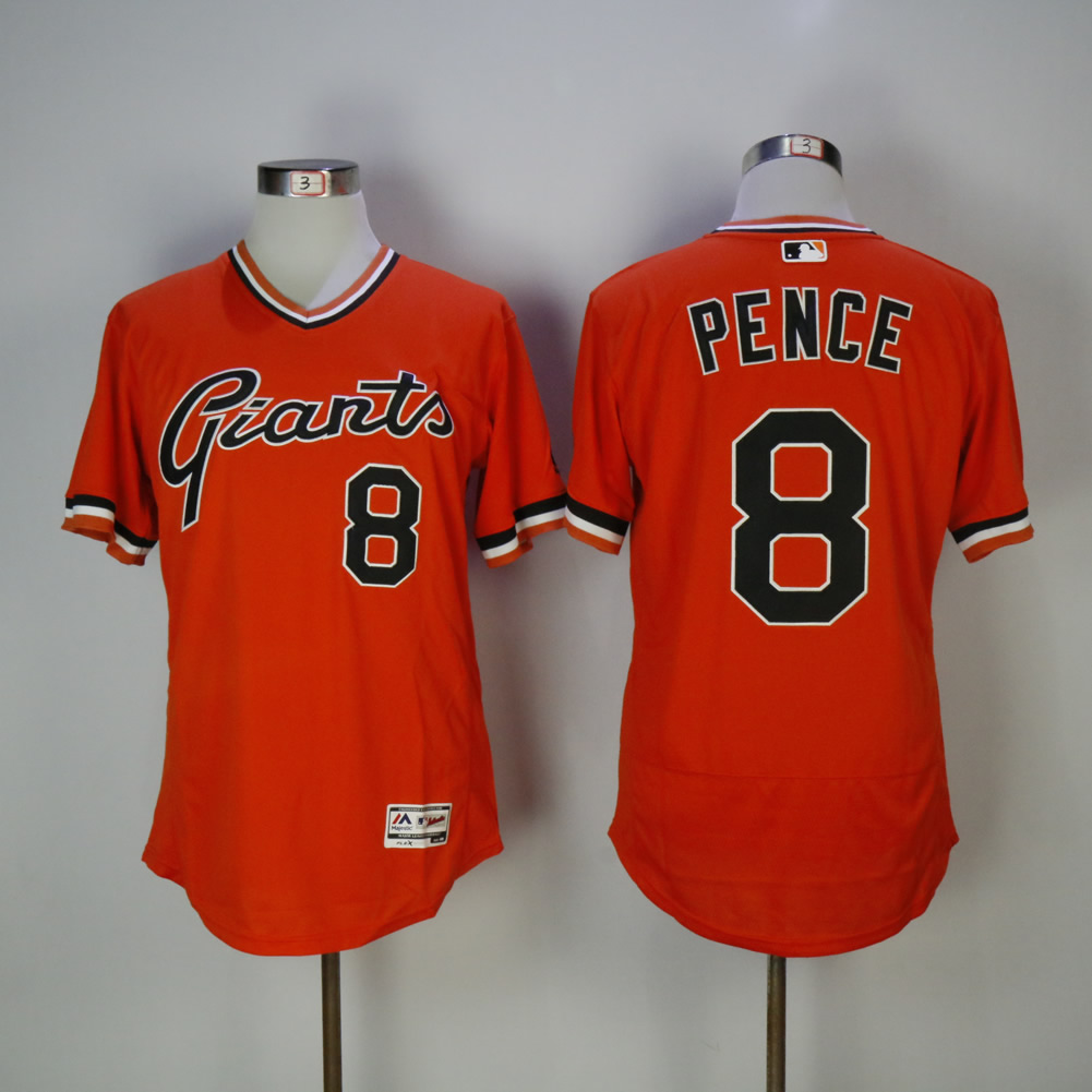 Men San Francisco Giants #8 Pence Orange Throwback Elite MLB Jerseys->san francisco giants->MLB Jersey